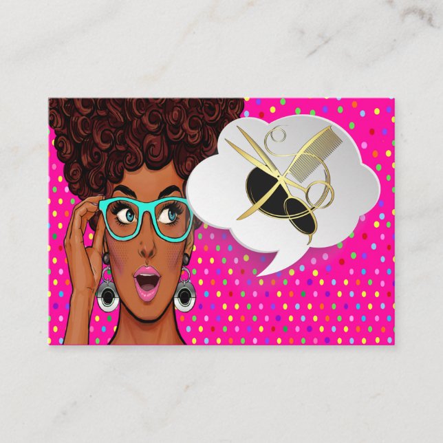 Modern Diva Pop Art Appointment Card (Front)