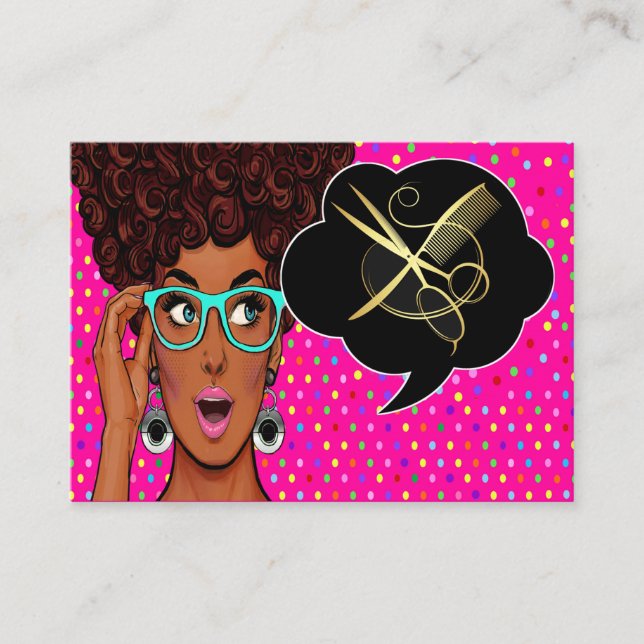 Modern Diva Pop Art Appointment Card (Front)