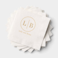 Modern Divider Foil Stamped Wedding Napkins