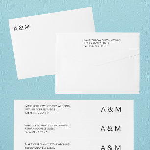 Modern DIY 24x Custom Wedding Return Address Wrap Around Label
