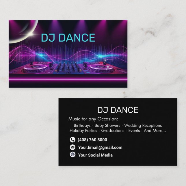 Modern DJ Business Card (Front/Back)