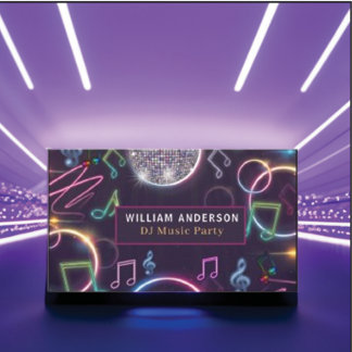 Modern DJ Music Party Event Business Card