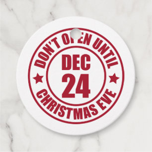 Modern Do NOT Open Until Christmas Eve Stamp Favour Tags