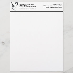   Modern Doctor & Hospital Stethoscope  Custom Letterhead