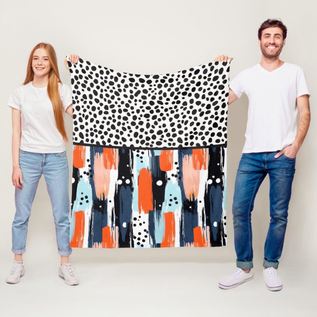 Modern   Dog Abstract Pattern Fleece Blanket (In Situ)