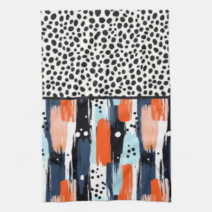 Modern Dog Abstract Pattern Tea Towel