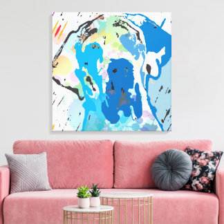 Modern Dog Art Canvas | Great Dane Linocut Print