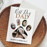 Modern Dog Dad | Photo Collage Holiday Card<br><div class="desc">Dog dads deserve some fathers day greetings too! This modern, photo collage paw print design, with editable text 'BEST DOG DAD, HAPPY FATHERS DAY'. Can be changed for birthdays, christmas holidays and homecomings, the font styles, colours and sizes can be changed by clicking on the customise further link after personalising....</div>