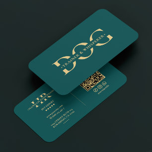 Modern Dog Groomer Trainer Walker Dark Teal Business Card