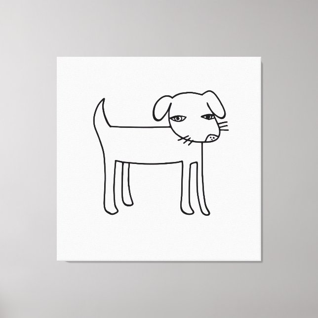 modern dog illustration canvas print (Front)