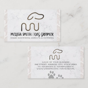 Modern Dog Logo Animal Care Services Business Card