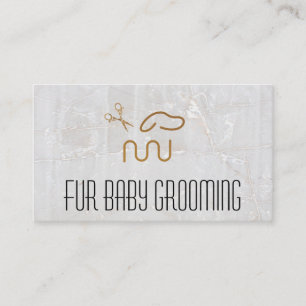 Modern Dog Logo Scissors Business Card