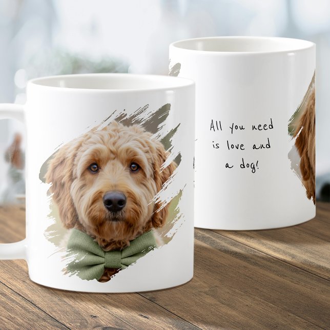 Modern Dog Mum Coffee Mug 2 Custom Photos (Creator Uploaded)