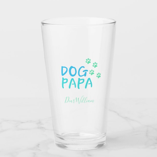 Modern Dog Papa Glass (Front)