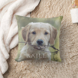 Modern Dog Personalised 2 Photo Throw Pillow