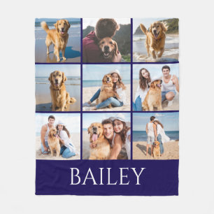  Modern Dog Photo Collage Personalised   Fleece Blanket