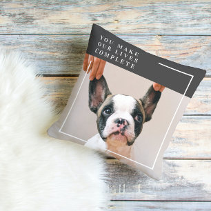Modern Dog Photo   Dog Quote  Cushion