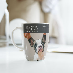 Modern Dog Photo   Dog Quote  Latte Mug