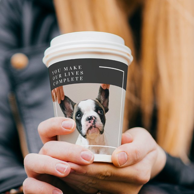 Modern Dog Photo | Dog Quote  Paper Cups (Creator Uploaded)