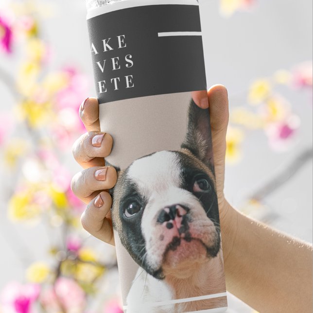 Modern Dog Photo | Dog Quote  Thermal Tumbler (Creator Uploaded)