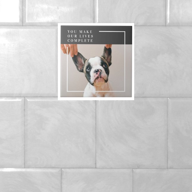 Modern Dog Photo | Dog Quote  Tile