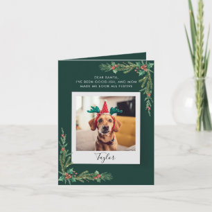 Modern Dog Photo Script Funny Dog Christmas Holiday Card
