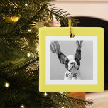 Modern Dog Photo Yellow Simple Lovely Gift Ceramic Ornament<br><div class="desc">Modern Dog Photo Yellow Simple Lovely Gift</div>