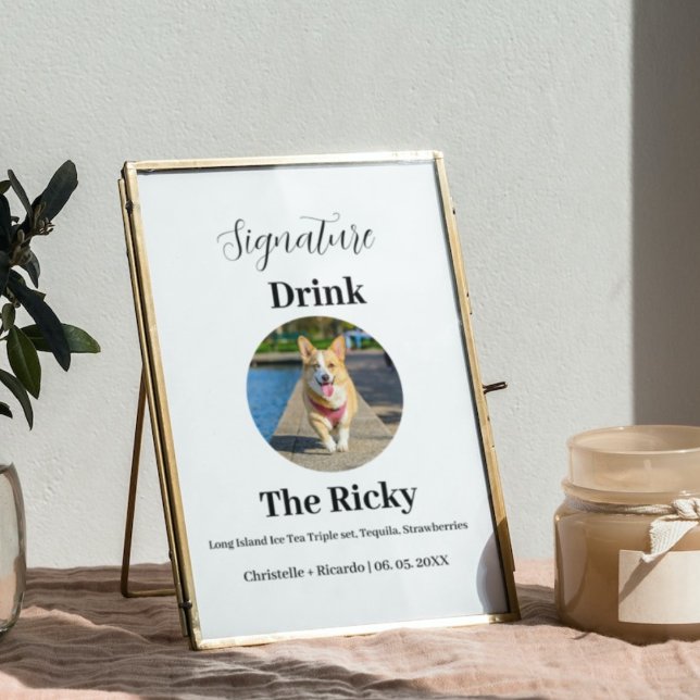 Modern Dog signature drink wedding  Poster (Creator Uploaded)