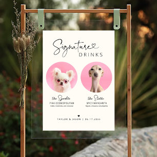 Modern Dog Signature Drinks   Wedding Sign Bar