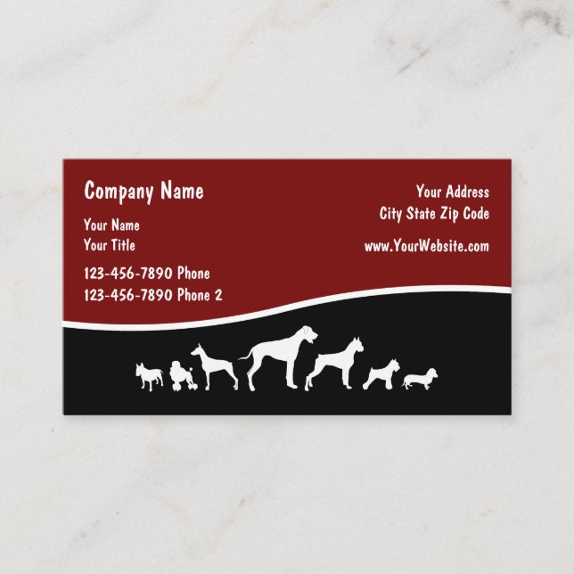 Modern Dog Training And Obedience Class Business Card (Front)