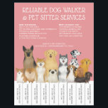 Modern Dog Walker Pet Sitter Pink Simple Strip Flyer<br><div class="desc">Attract clients with our Modern Dog Walker Pet Sitter Pink Simple Strip Flyer. This flyer is perfect for showcasing your services with style and professionalism.</div>