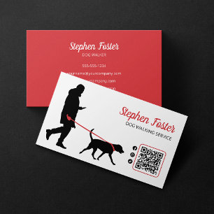 Modern Dog Walker Pet Sitting Dog Walking Service Business Card