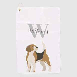 Modern Dog Watercolor Personalised Golf Towel