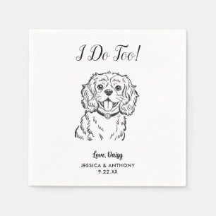 Modern Dog Wedding Cocktail Napkins