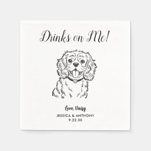 Modern Dog Wedding Cocktail Napkins