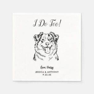 Modern Dog Wedding Cocktail Napkins