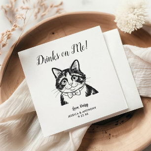 Modern Dog Wedding Cocktail Napkins 