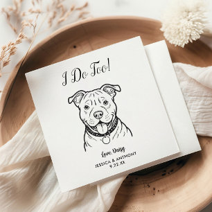 Modern Dog Wedding Cocktail Napkins