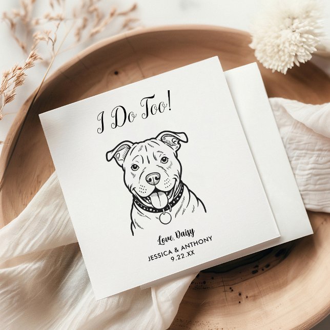 Modern Dog Wedding Cocktail Napkins  (Creator Uploaded)