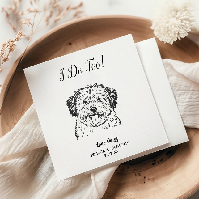Modern Dog Wedding Cocktail Napkins  (Creator Uploaded)