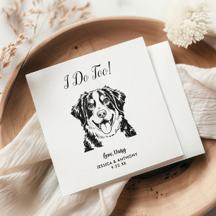 Modern Dog Wedding Cocktail Napkins