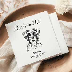 Modern Dog Wedding Cocktail Napkins 