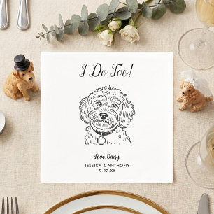 Modern Dog Wedding Cocktail Napkins