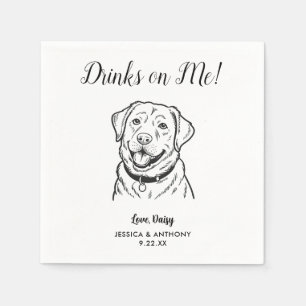 Modern Dog Wedding Cocktail Napkins