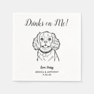 Modern Dog Wedding Cocktail Napkins