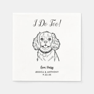 Modern Dog Wedding Cocktail Napkins
