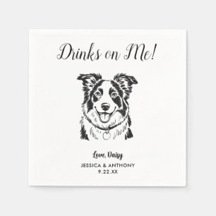 Modern Dog Wedding Cocktail Napkins