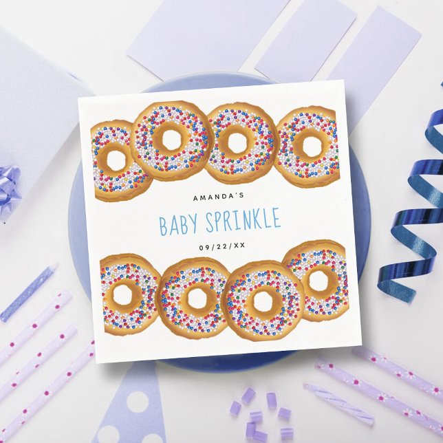 Modern Donut Boys Baby Shower Sprinkle Napkin (Creator Uploaded)