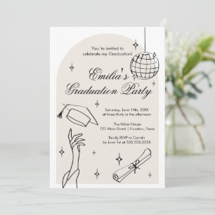 Modern doodle Graduation Invitation