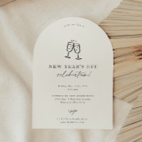 Modern Doodle New Year's Eve Party Invitation